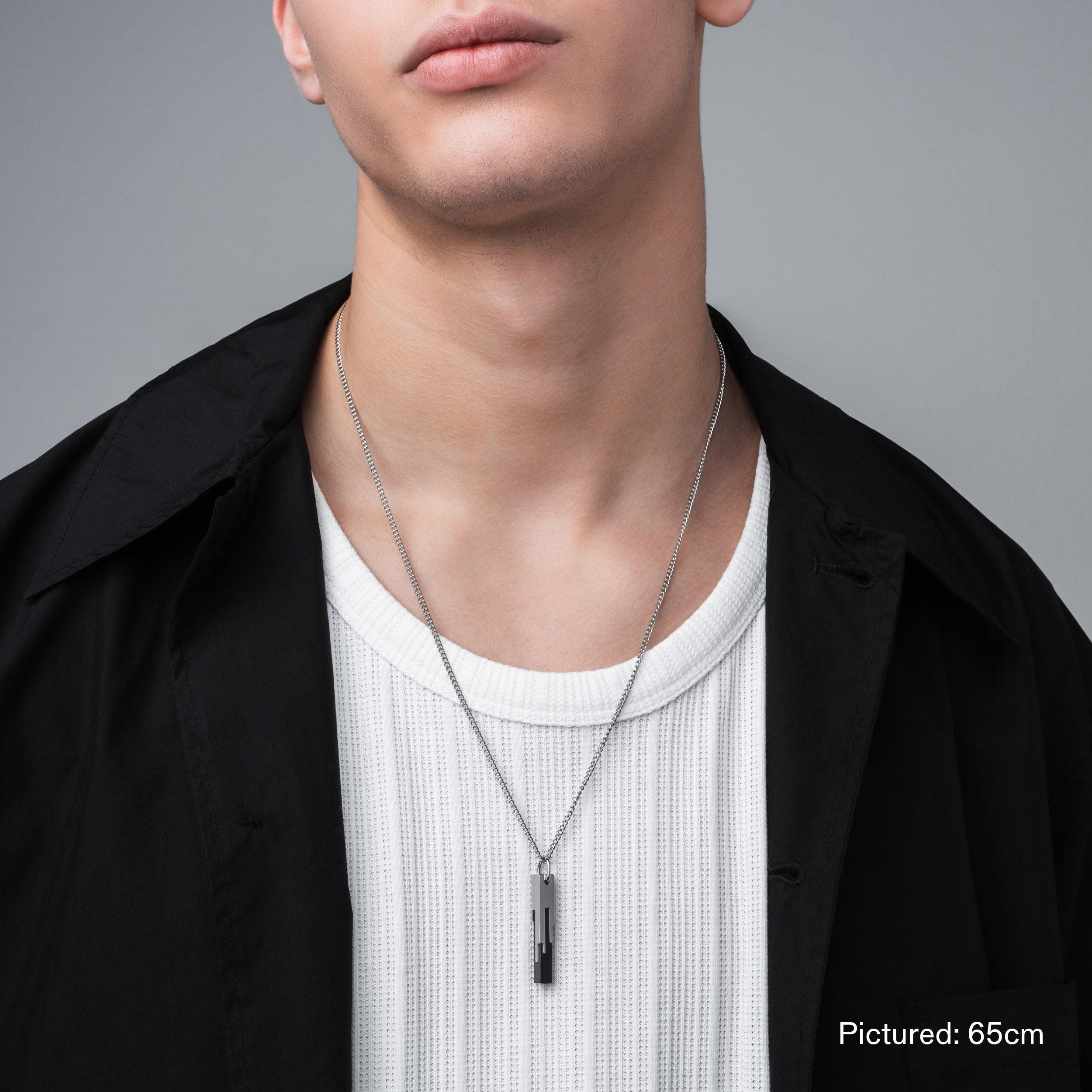 Vitaly- Black fashion chain pendant necklace